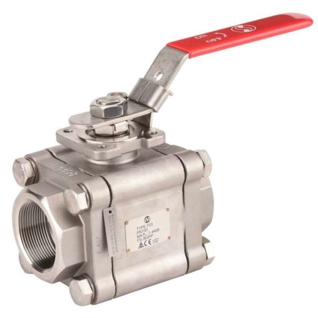 3-pc. Ball Valve PN 100 Fire-Proof (API 607) with Welding End