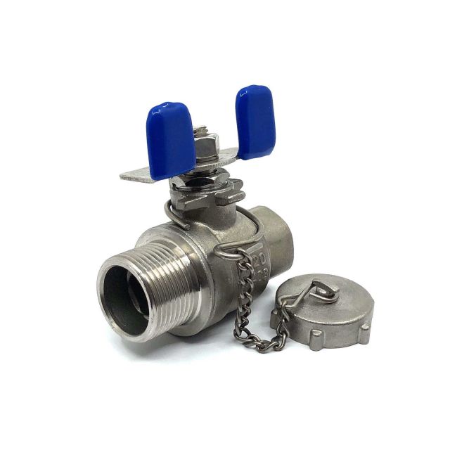 Fill and Drain Ball Valve with Cap, Female/Male Thread